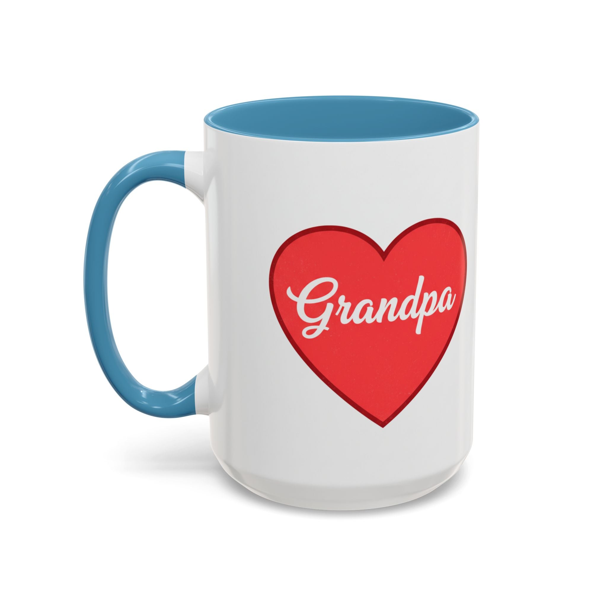 Grandpa Heart Accent Coffee Mug — 11/15oz Gift for Grandfather, Father’s Day & Birthday