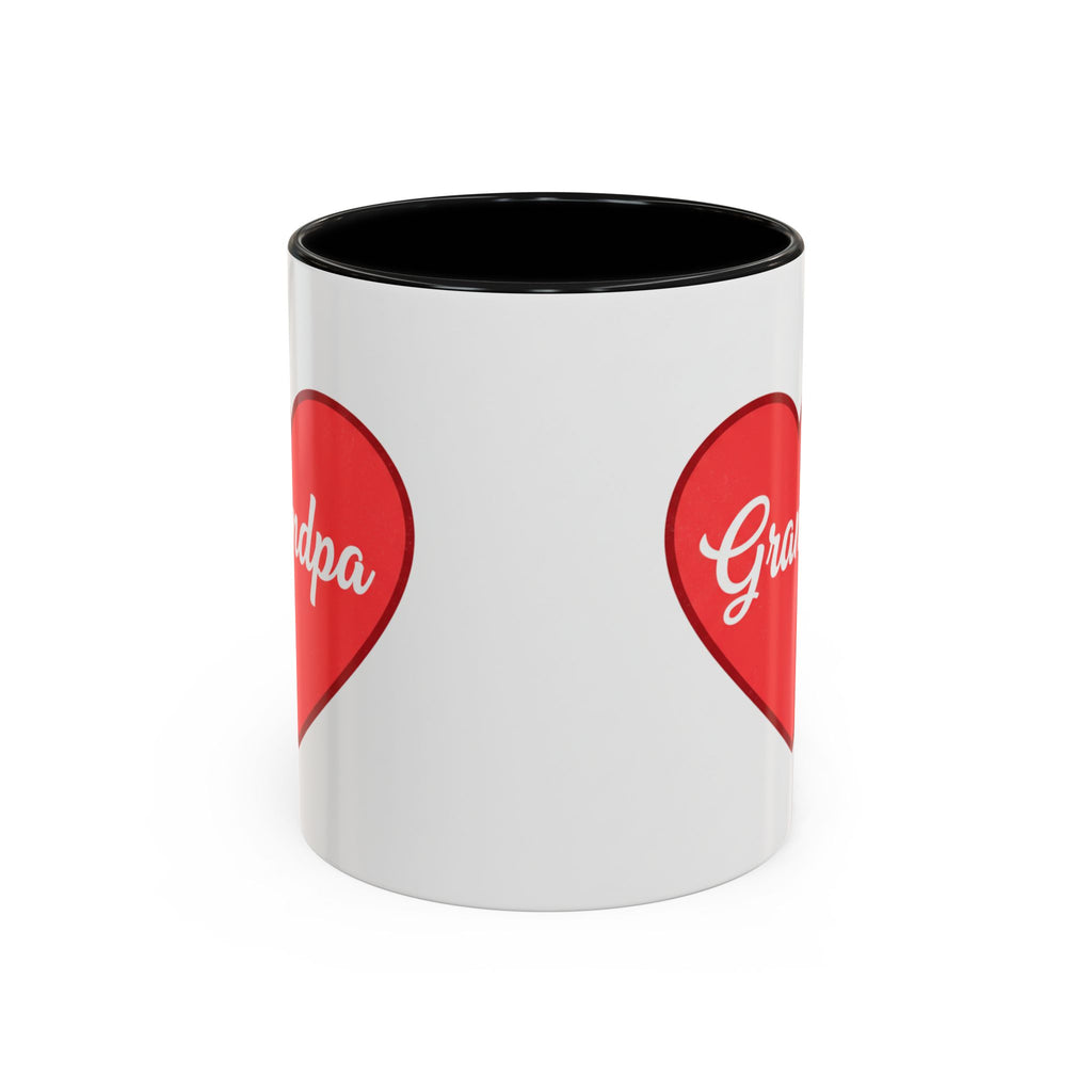 Grandpa Heart Accent Coffee Mug — 11/15oz Gift for Grandfather, Father’s Day & Birthday