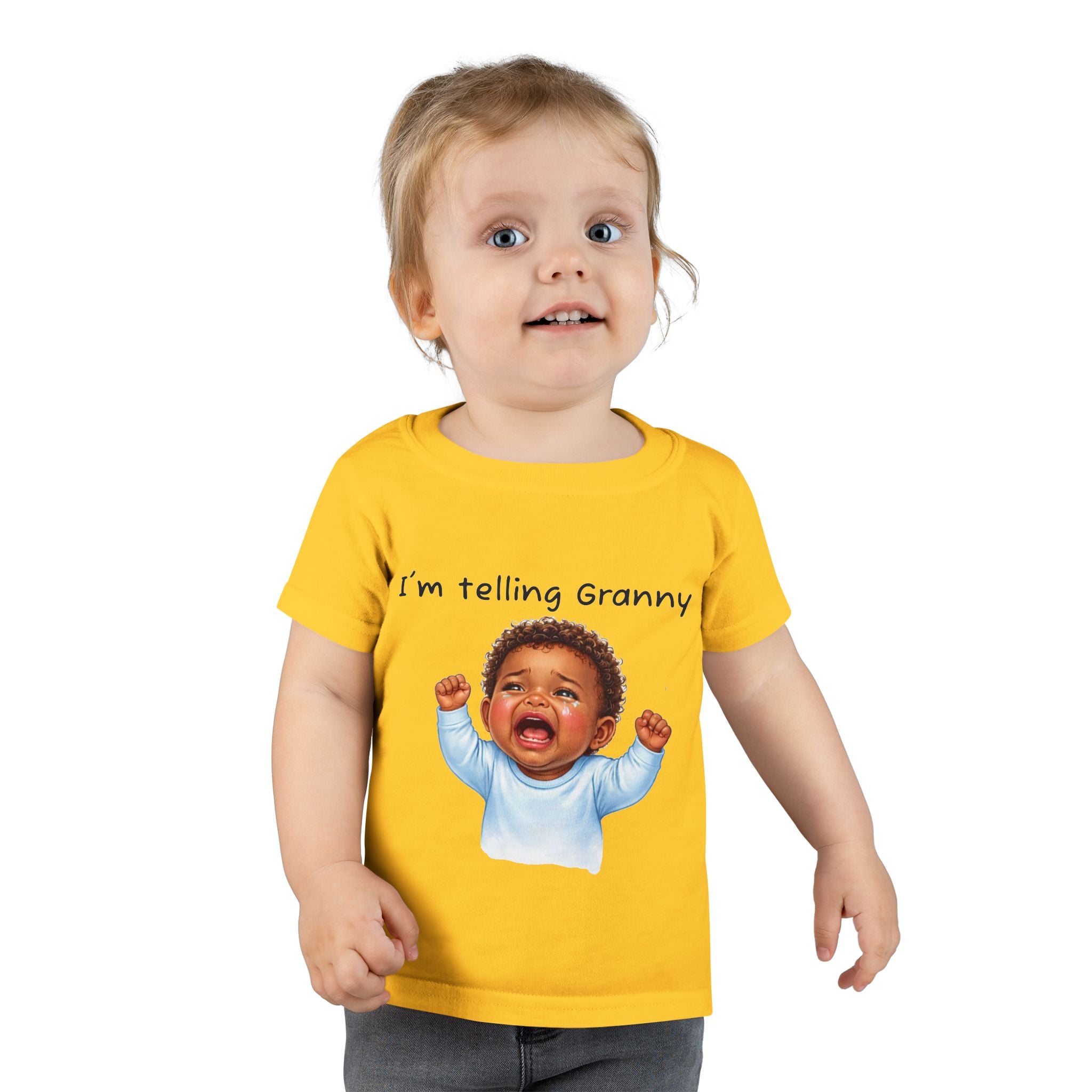 Toddler T-Shirt — Happy Baby Crying Face Graphic Tee (Cute Infant Emotion Shirt)