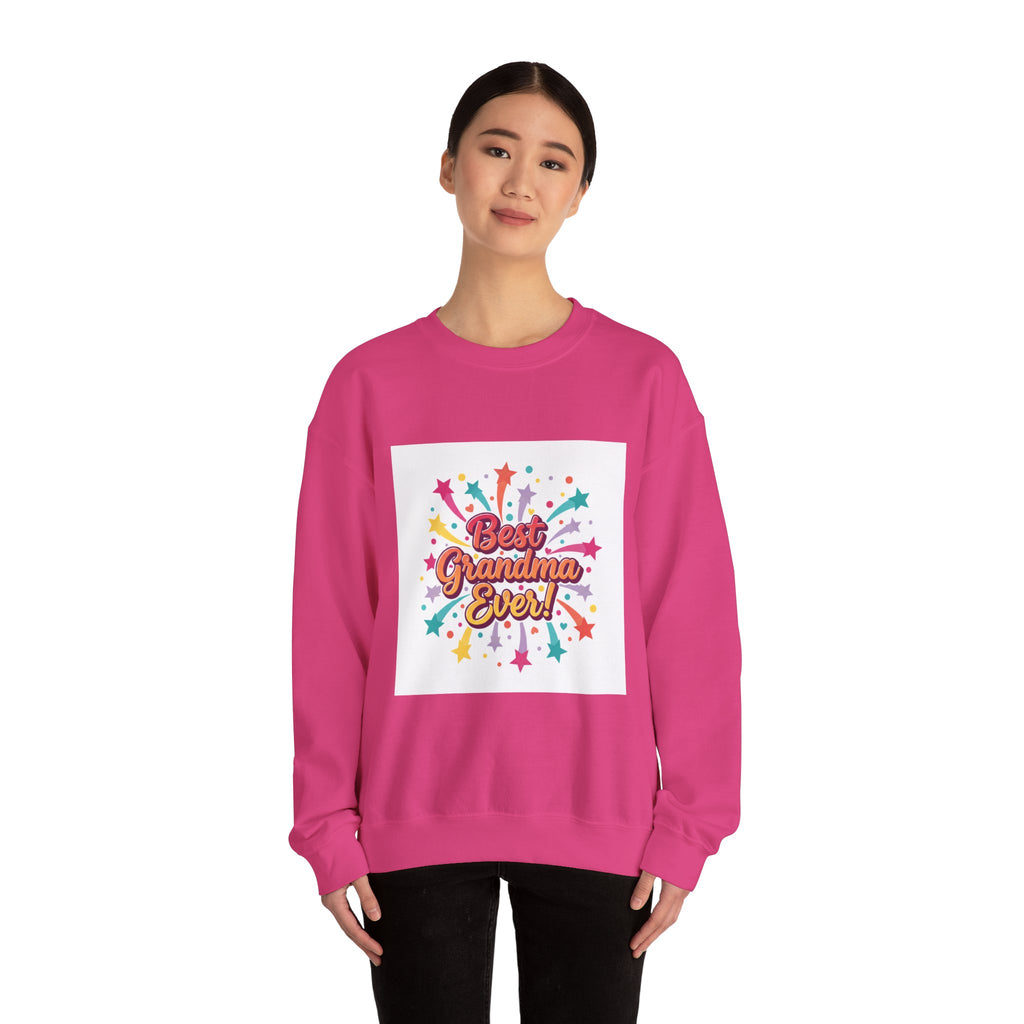 Best Grandma Ever Crewneck Sweatshirt | Retro Stars Grandma Shirt