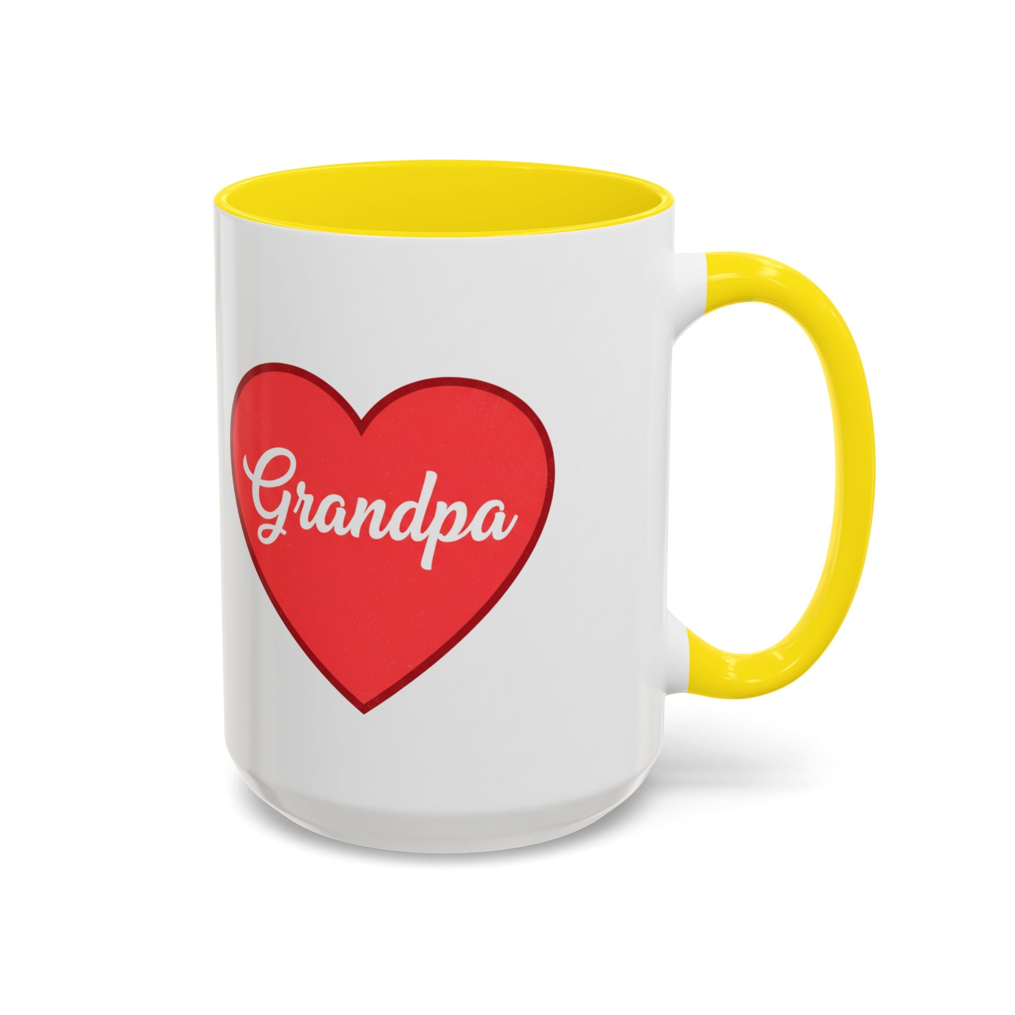 Grandpa Heart Accent Coffee Mug — 11/15oz Gift for Grandfather, Father’s Day & Birthday