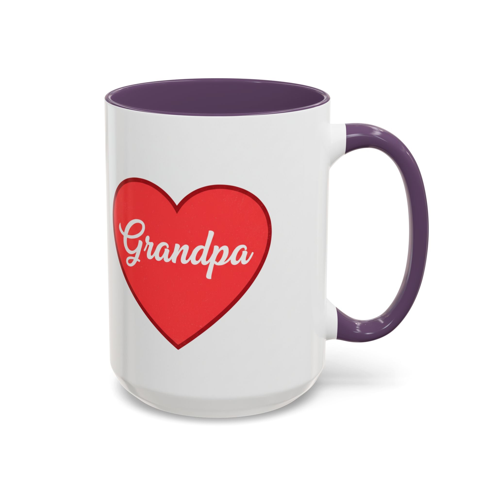 Grandpa Heart Accent Coffee Mug — 11/15oz Gift for Grandfather, Father’s Day & Birthday