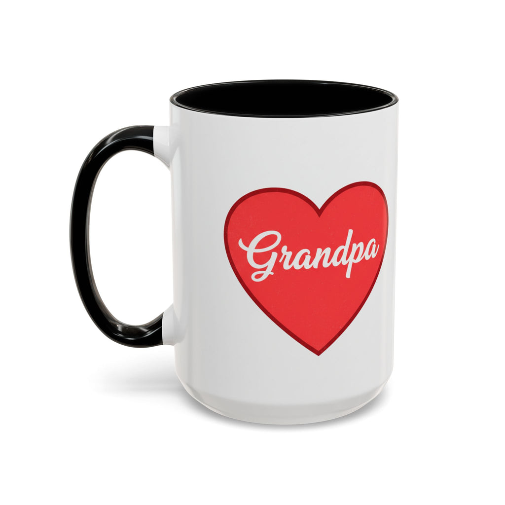 Grandpa Heart Accent Coffee Mug — 11/15oz Gift for Grandfather, Father’s Day & Birthday