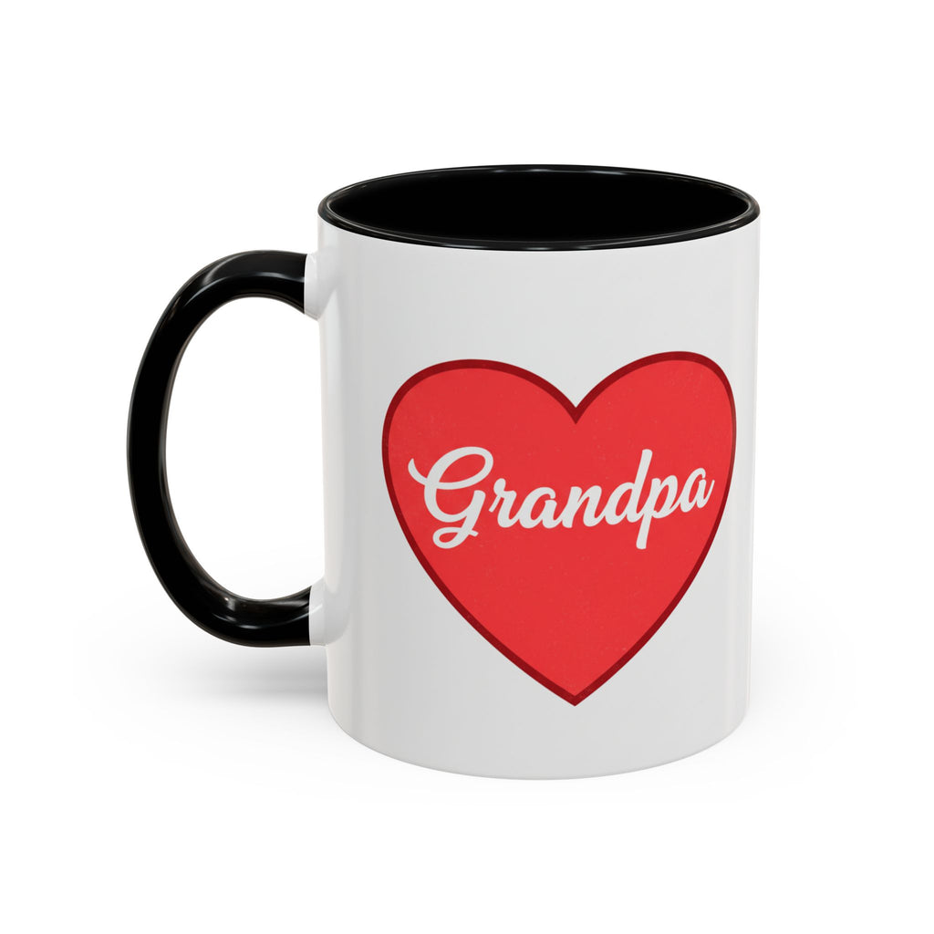 Grandpa Heart Accent Coffee Mug — 11/15oz Gift for Grandfather, Father’s Day & Birthday