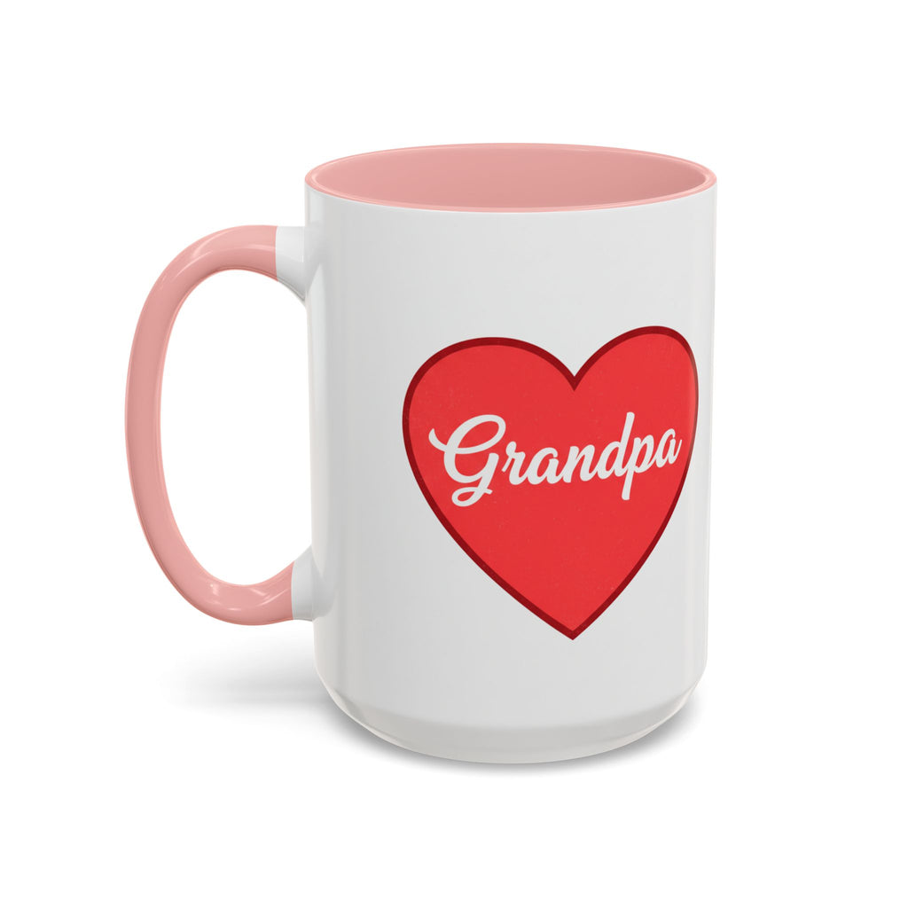 Grandpa Heart Accent Coffee Mug — 11/15oz Gift for Grandfather, Father’s Day & Birthday