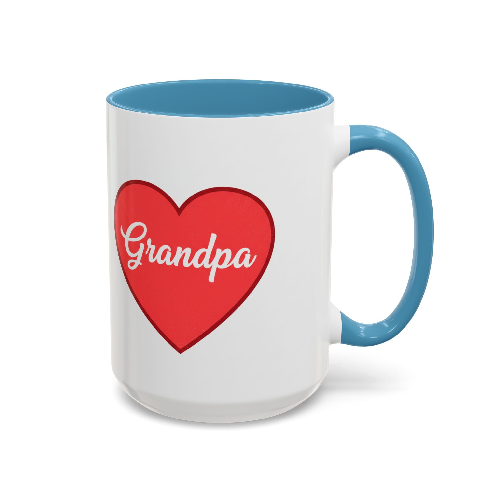 Grandpa Heart Accent Coffee Mug — 11/15oz Gift for Grandfather, Father’s Day & Birthday