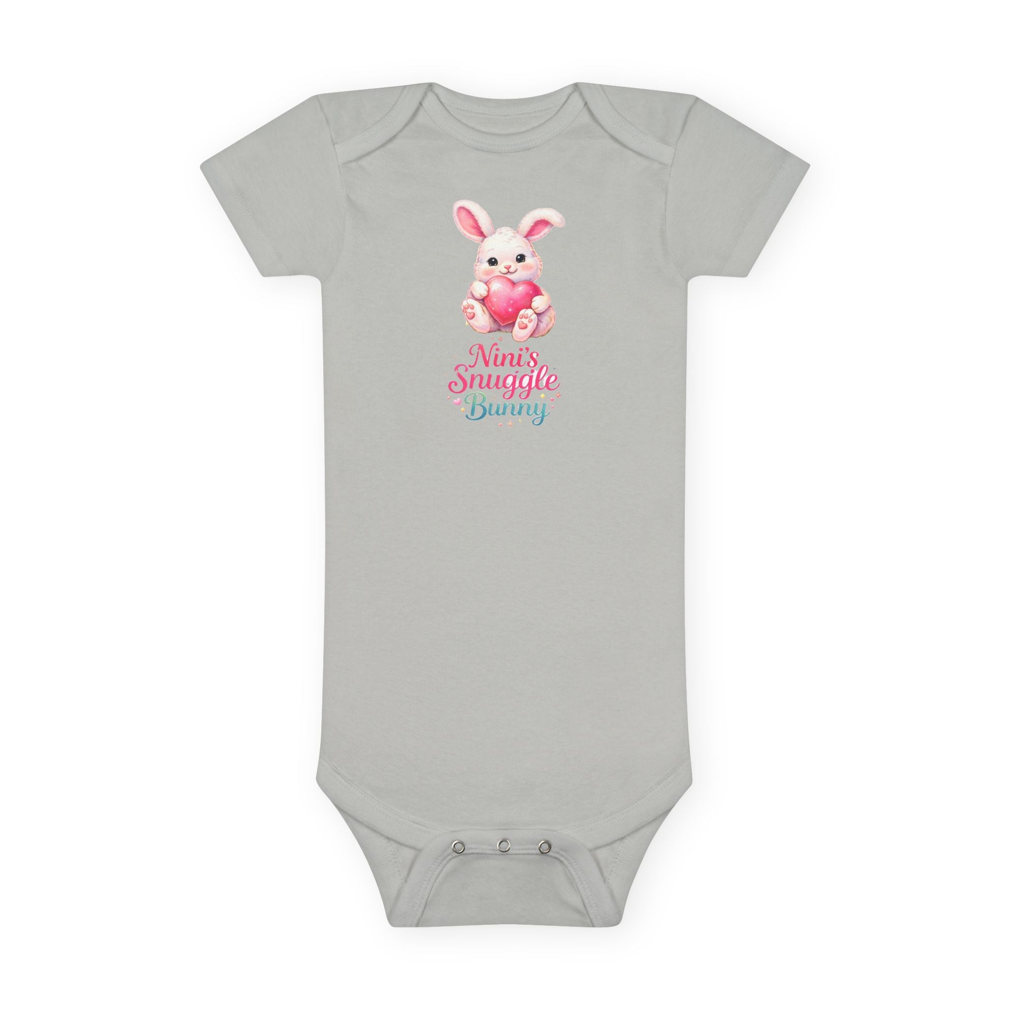 Nini's Snuggle Bunny baby onesie | Cute pastel bunny illustration/Valentine