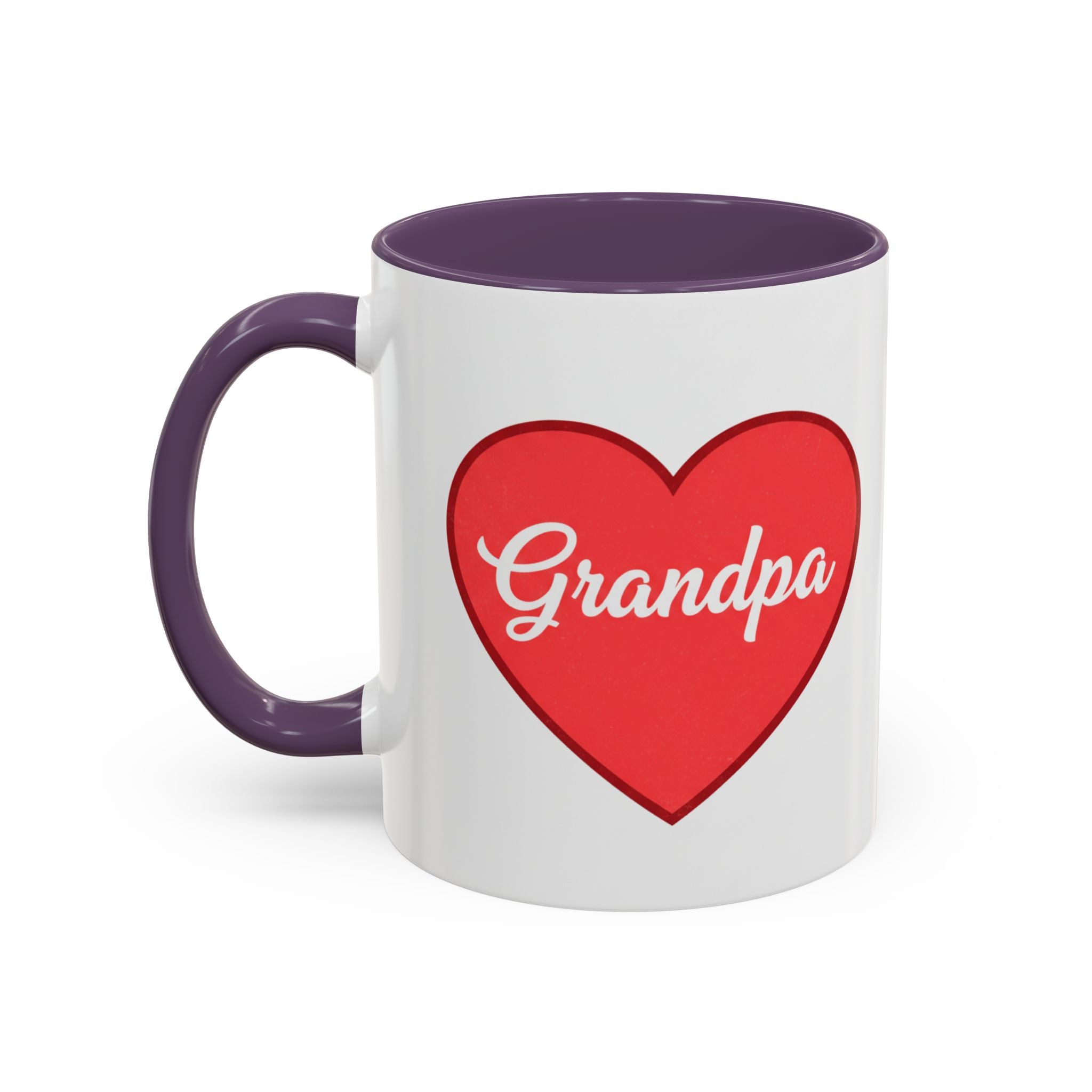 Grandpa Heart Accent Coffee Mug — 11/15oz Gift for Grandfather, Father’s Day & Birthday