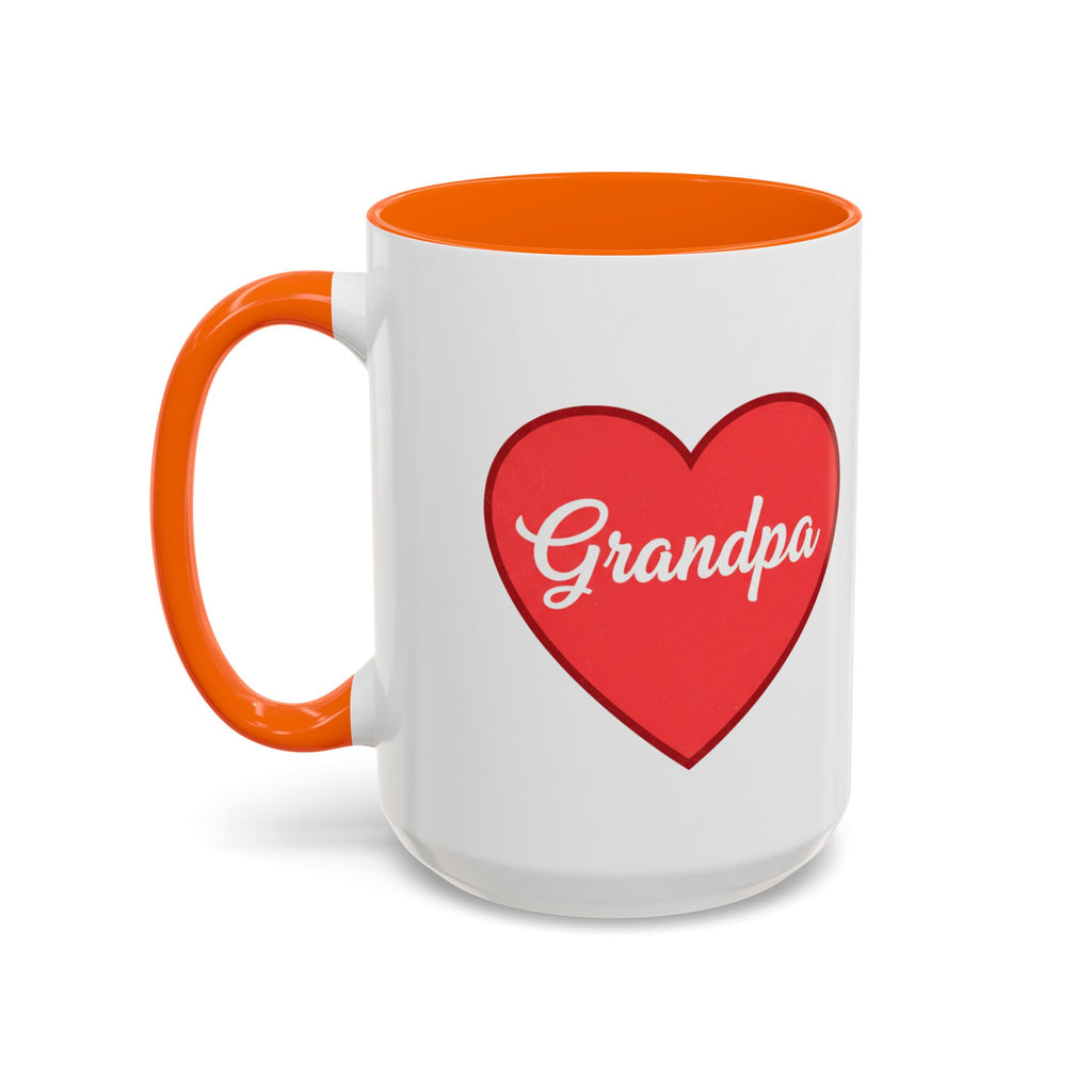 Grandpa Heart Accent Coffee Mug — 11/15oz Gift for Grandfather, Father’s Day & Birthday
