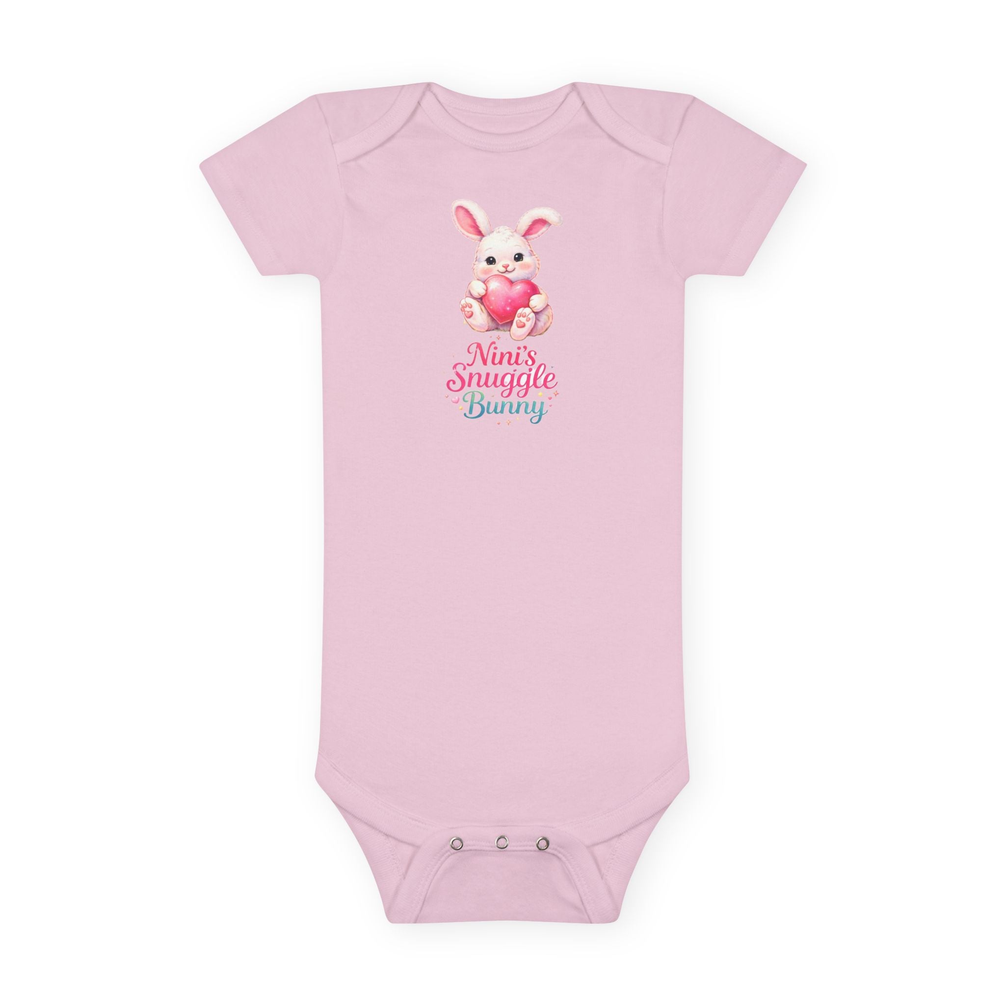 Nini's Snuggle Bunny baby onesie | Cute pastel bunny illustration/Valentine