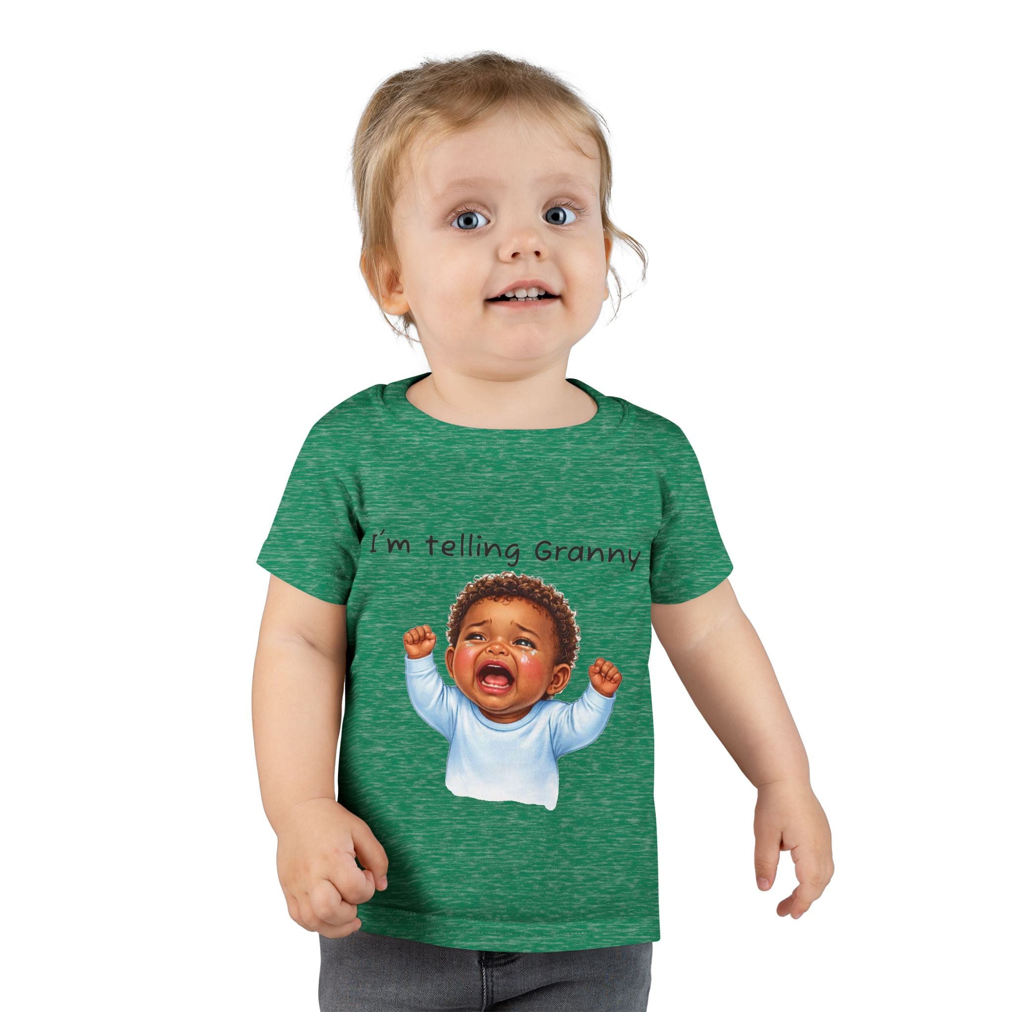 Toddler T-Shirt — Happy Baby Crying Face Graphic Tee (Cute Infant Emotion Shirt)