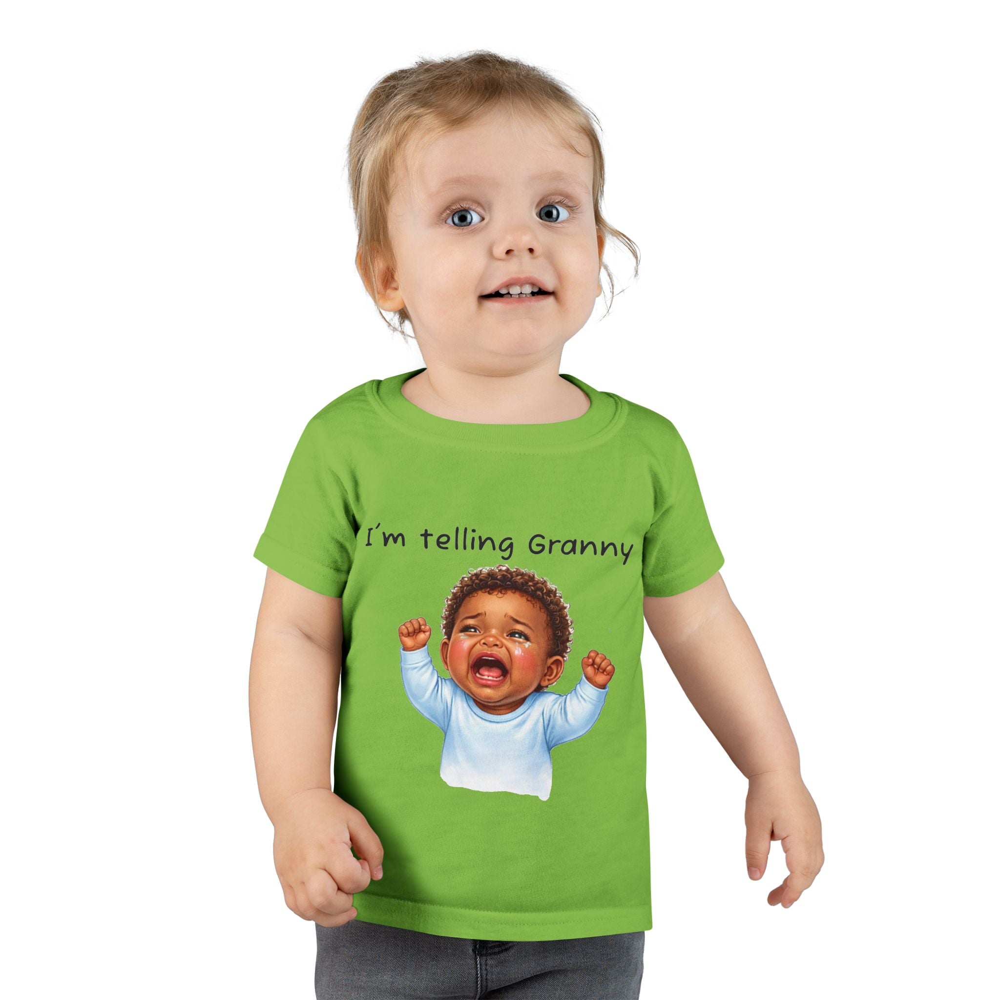 Toddler T-Shirt — Happy Baby Crying Face Graphic Tee (Cute Infant Emotion Shirt)