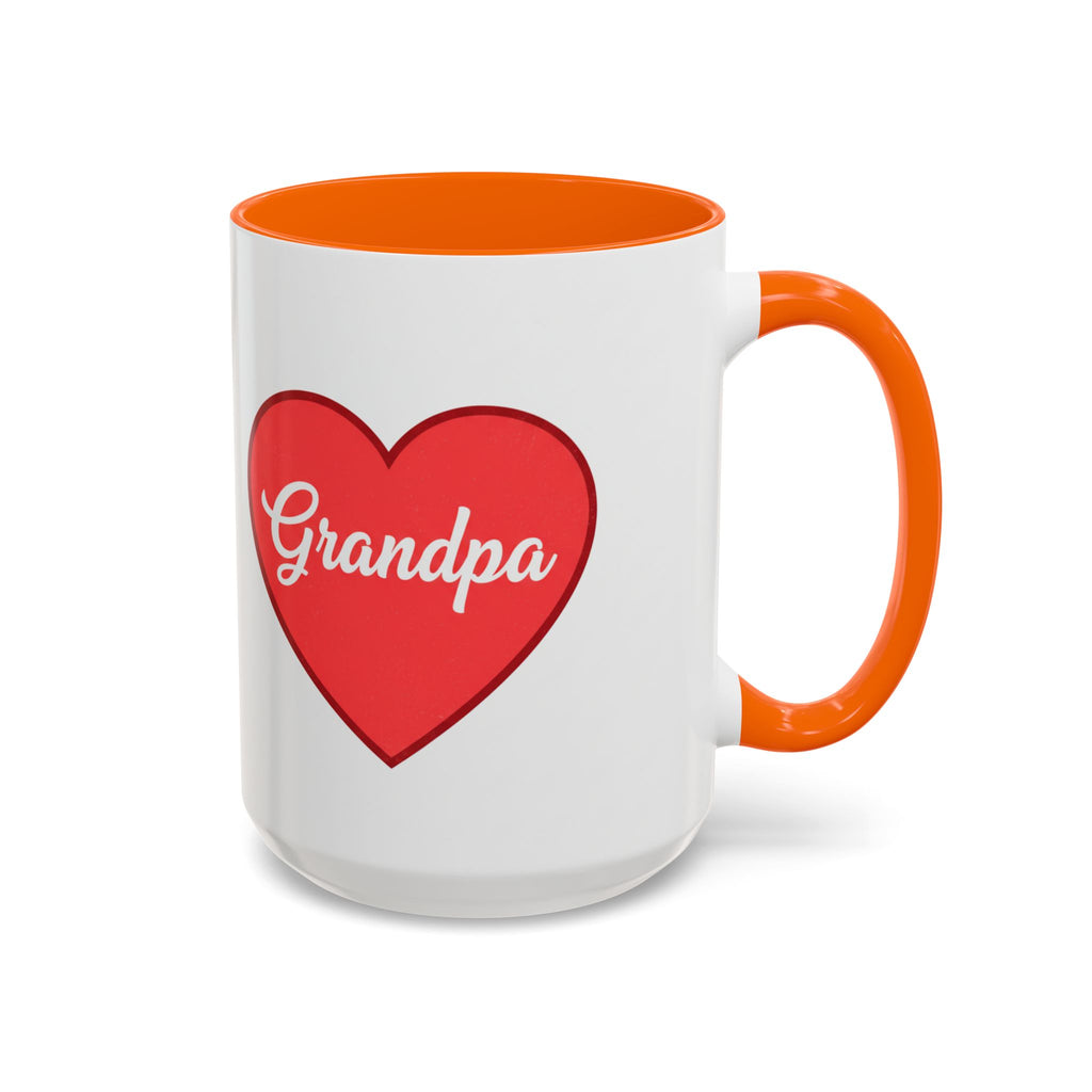 Grandpa Heart Accent Coffee Mug — 11/15oz Gift for Grandfather, Father’s Day & Birthday