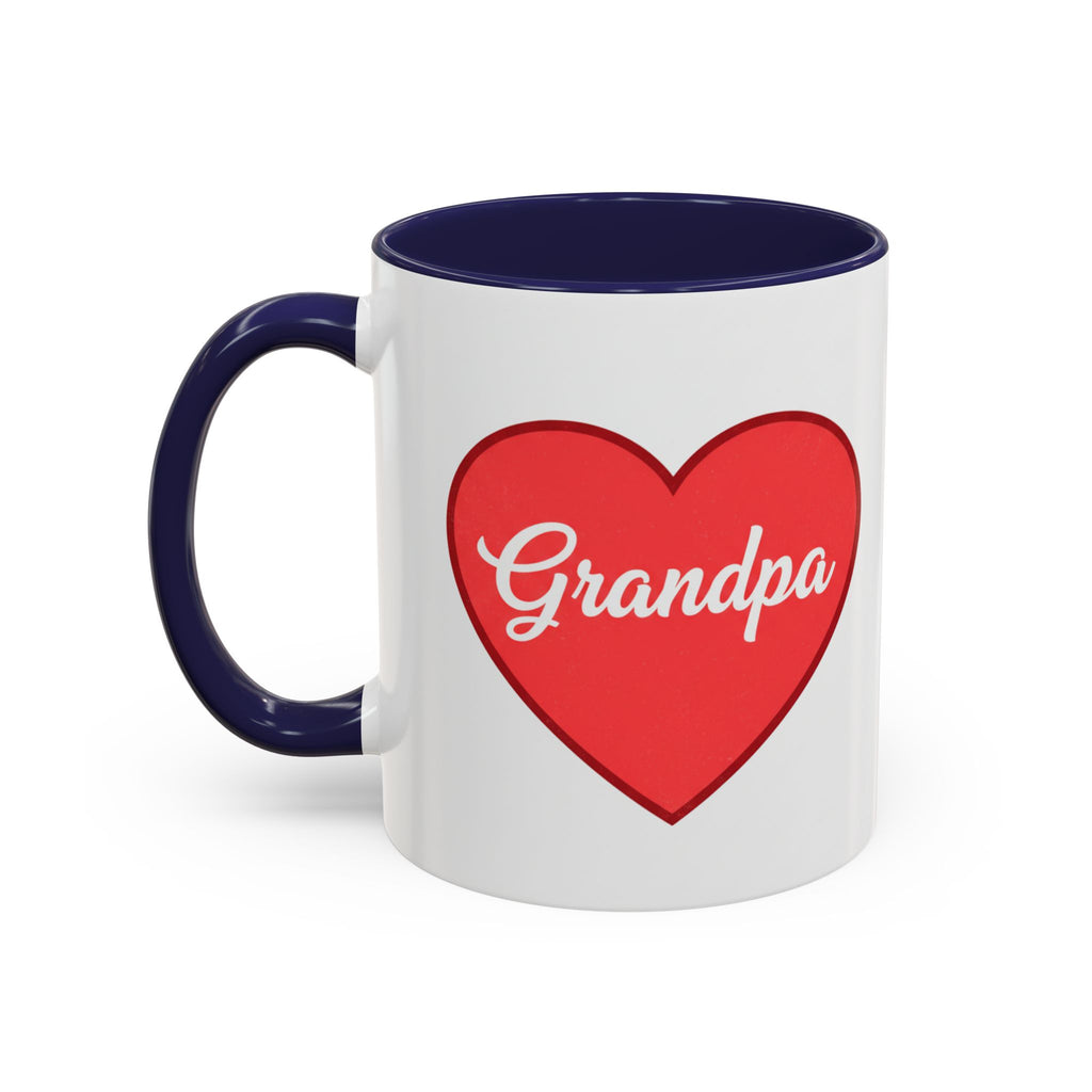 Grandpa Heart Accent Coffee Mug — 11/15oz Gift for Grandfather, Father’s Day & Birthday