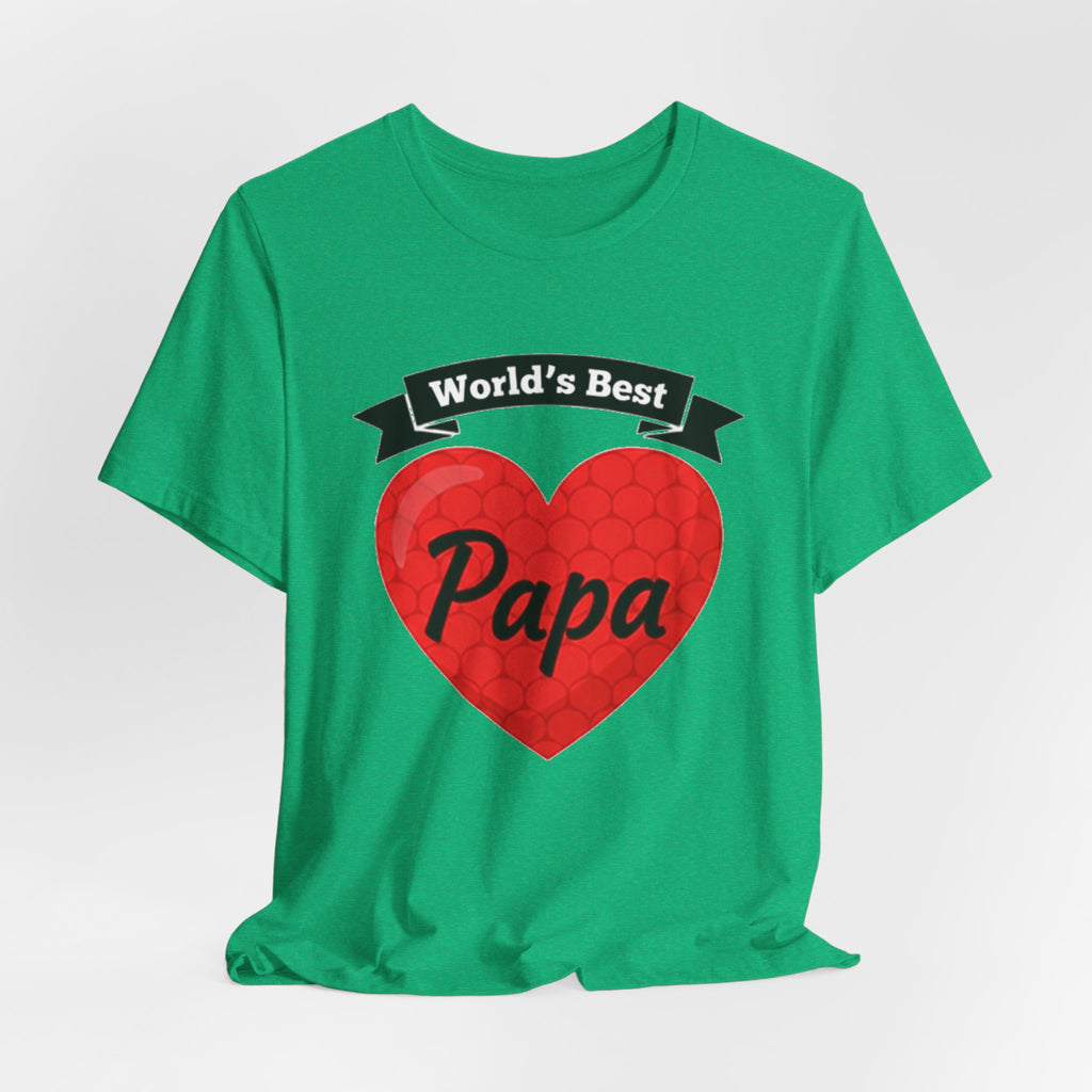 World's Best Papa Heart T-Shirt — Father's Day Gift Tee