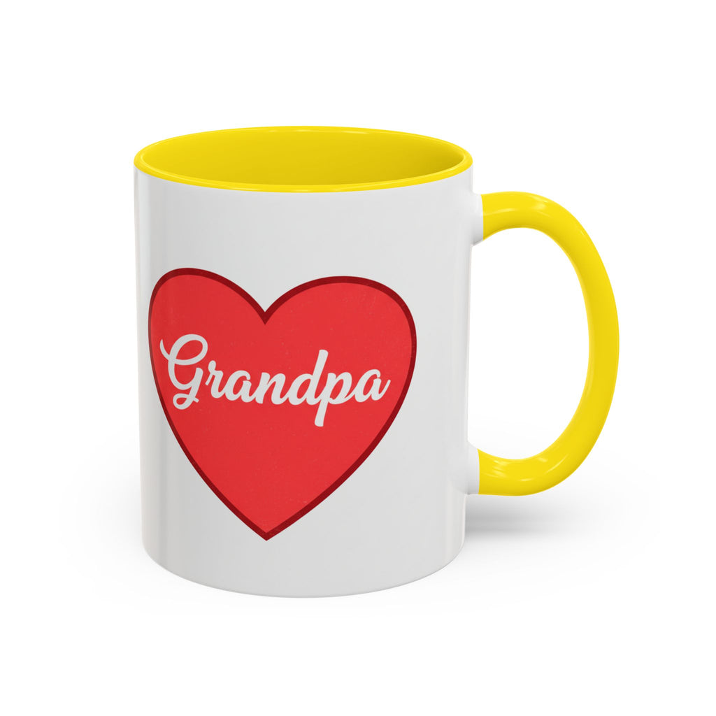 Grandpa Heart Accent Coffee Mug — 11/15oz Gift for Grandfather, Father’s Day & Birthday