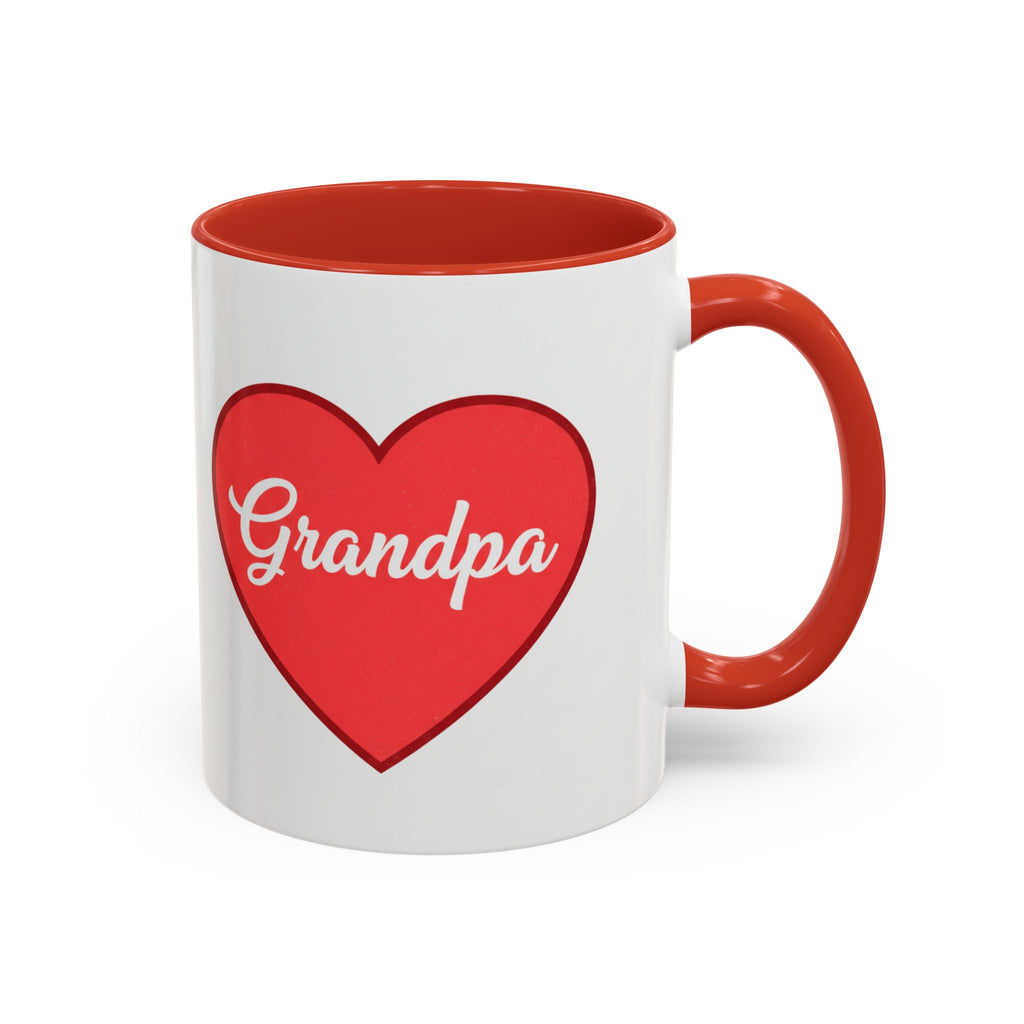 Grandpa Heart Accent Coffee Mug — 11/15oz Gift for Grandfather, Father’s Day & Birthday