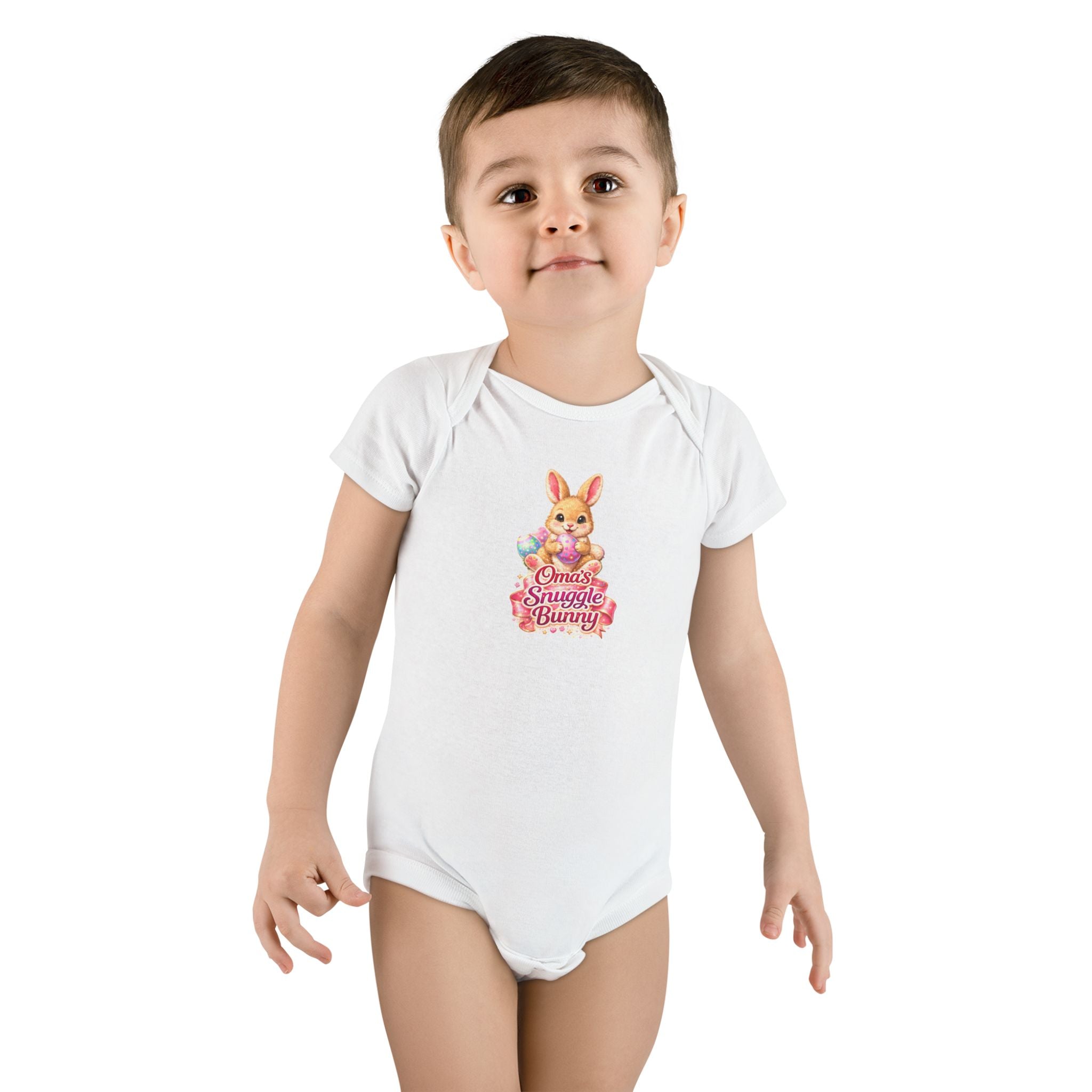 Oma's Snuggle Bunny Baby Onesie, Cute Bunny Floral Infant Bodysuit
