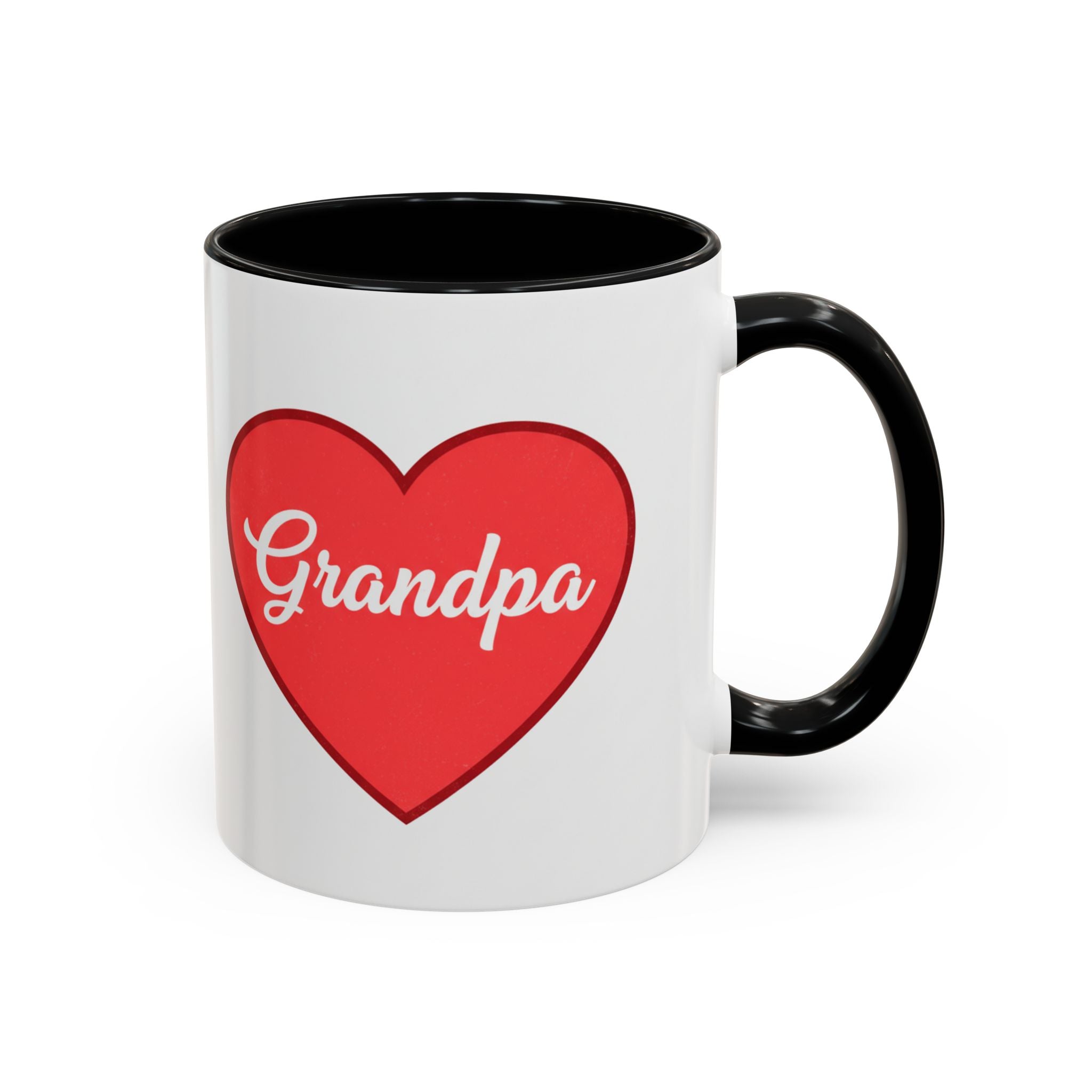 Grandpa Heart Accent Coffee Mug — 11/15oz Gift for Grandfather, Father’s Day & Birthday
