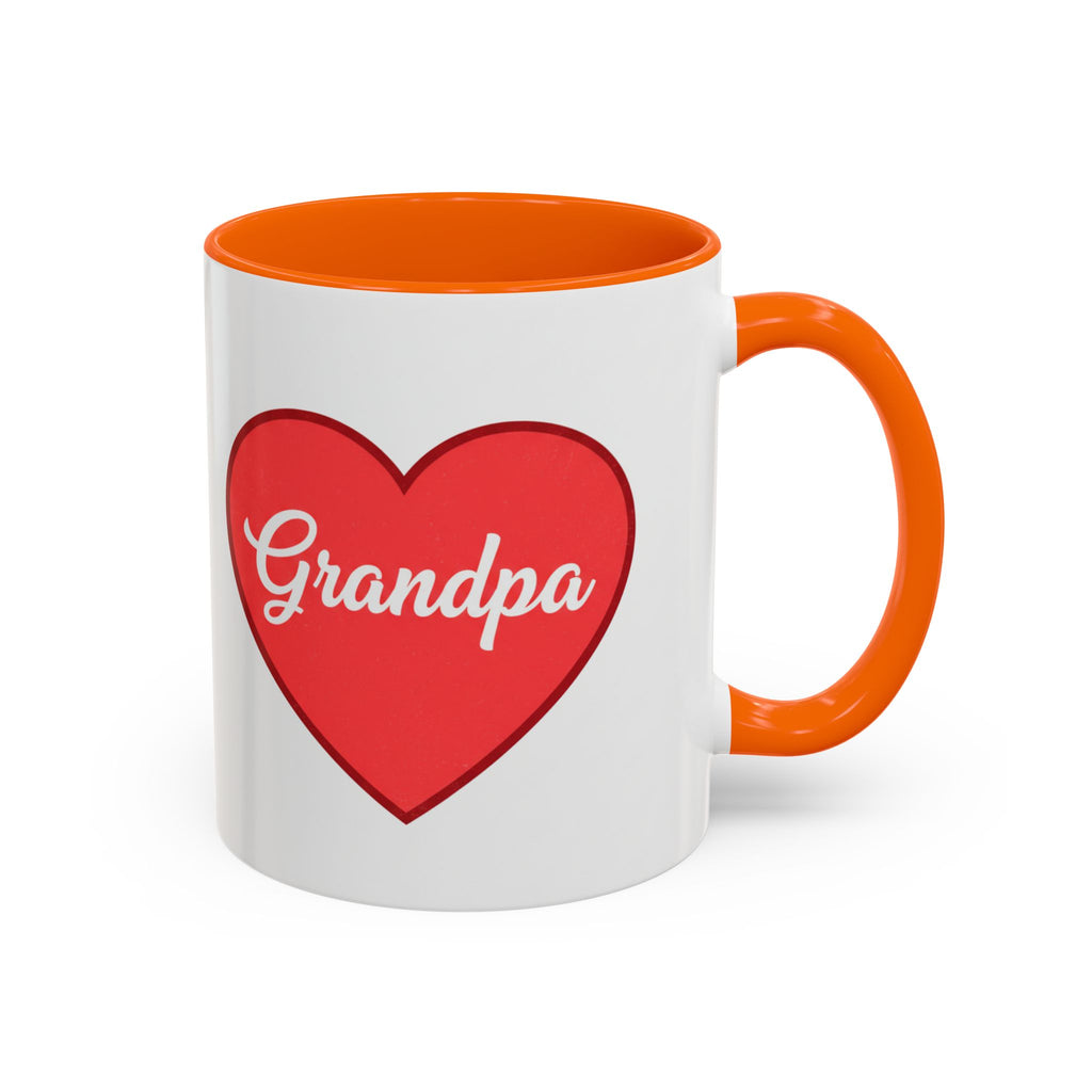 Grandpa Heart Accent Coffee Mug — 11/15oz Gift for Grandfather, Father’s Day & Birthday
